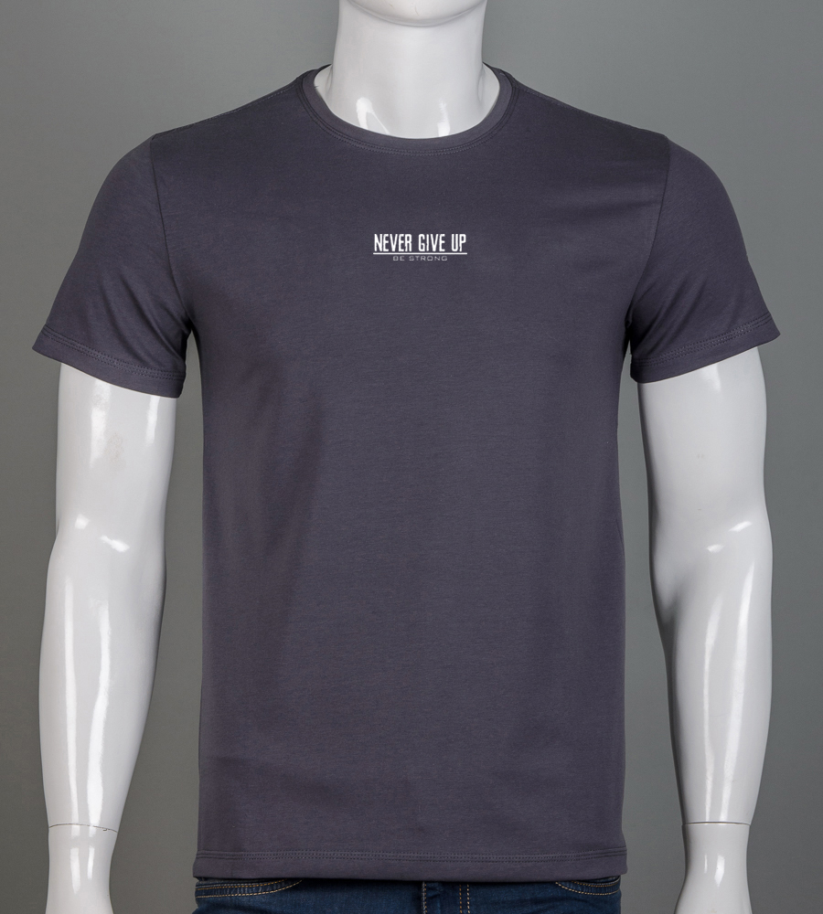 Футболка чоловіча Never Give Up 2422м (Уп.4шт M-XXL), Графіт 1