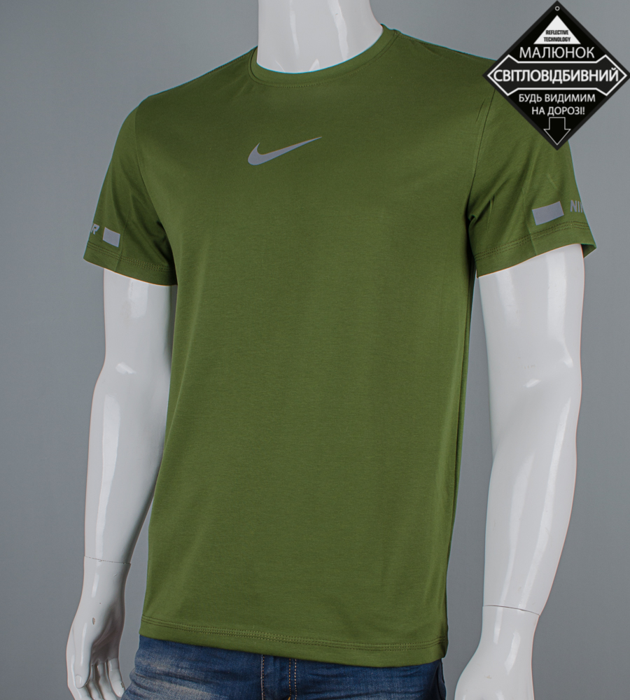 Футболка чоловіча Nike Reflective Хакі 2430м (1шт)