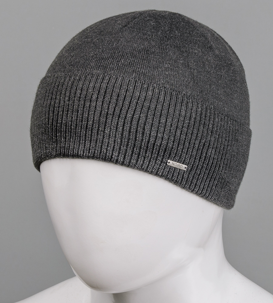 Шапка чоловіча з відворотом Nord на флісі, опт (171812)