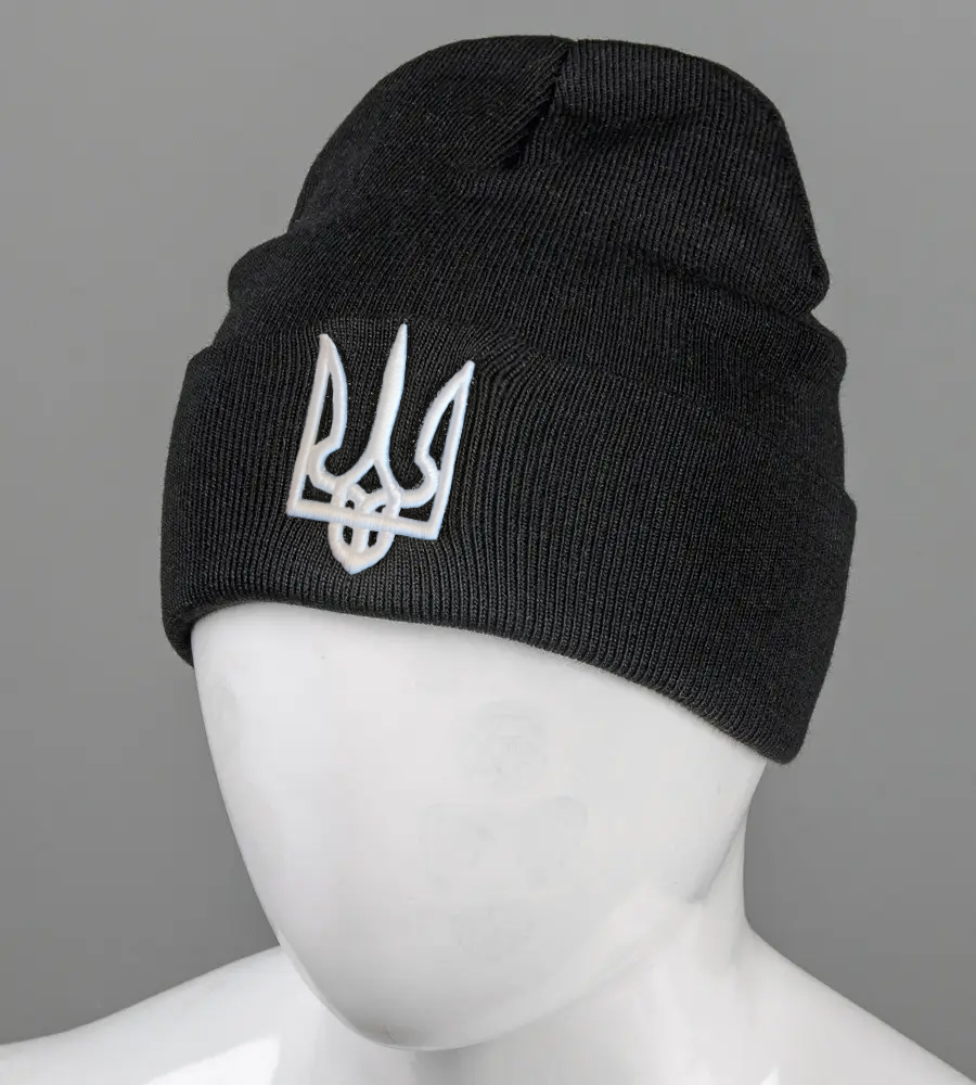 Шапка молодіжна з вишивкою Тризуб (m33)