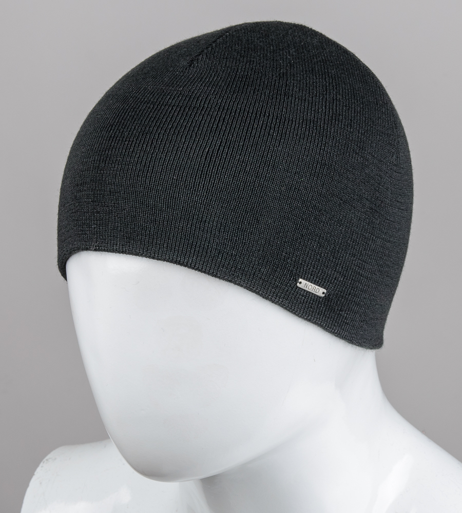 Чоловіча в'язана шапка без підкладки, шерсть (201209)