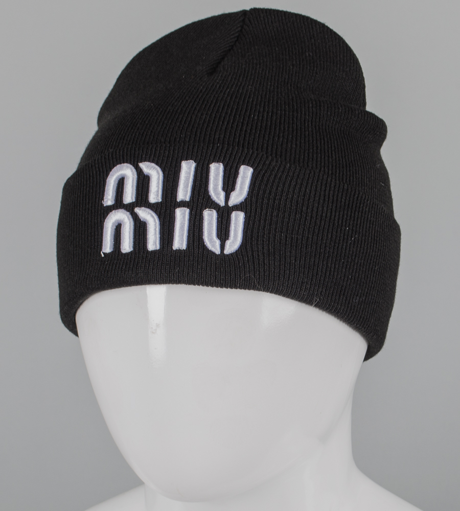Шапка молодіжна з вишивкою Miu Miu (m33) (Копія)