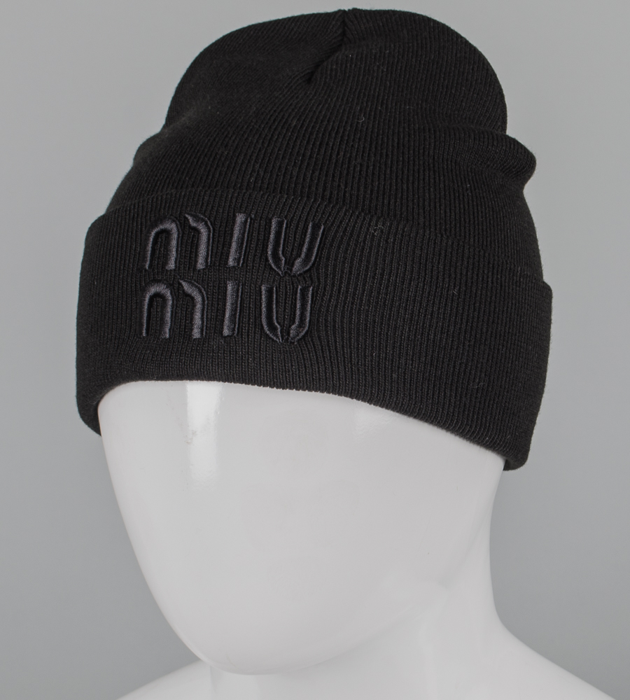 Шапка молодіжна з вишивкою Miu Miu (m33) (Копія)