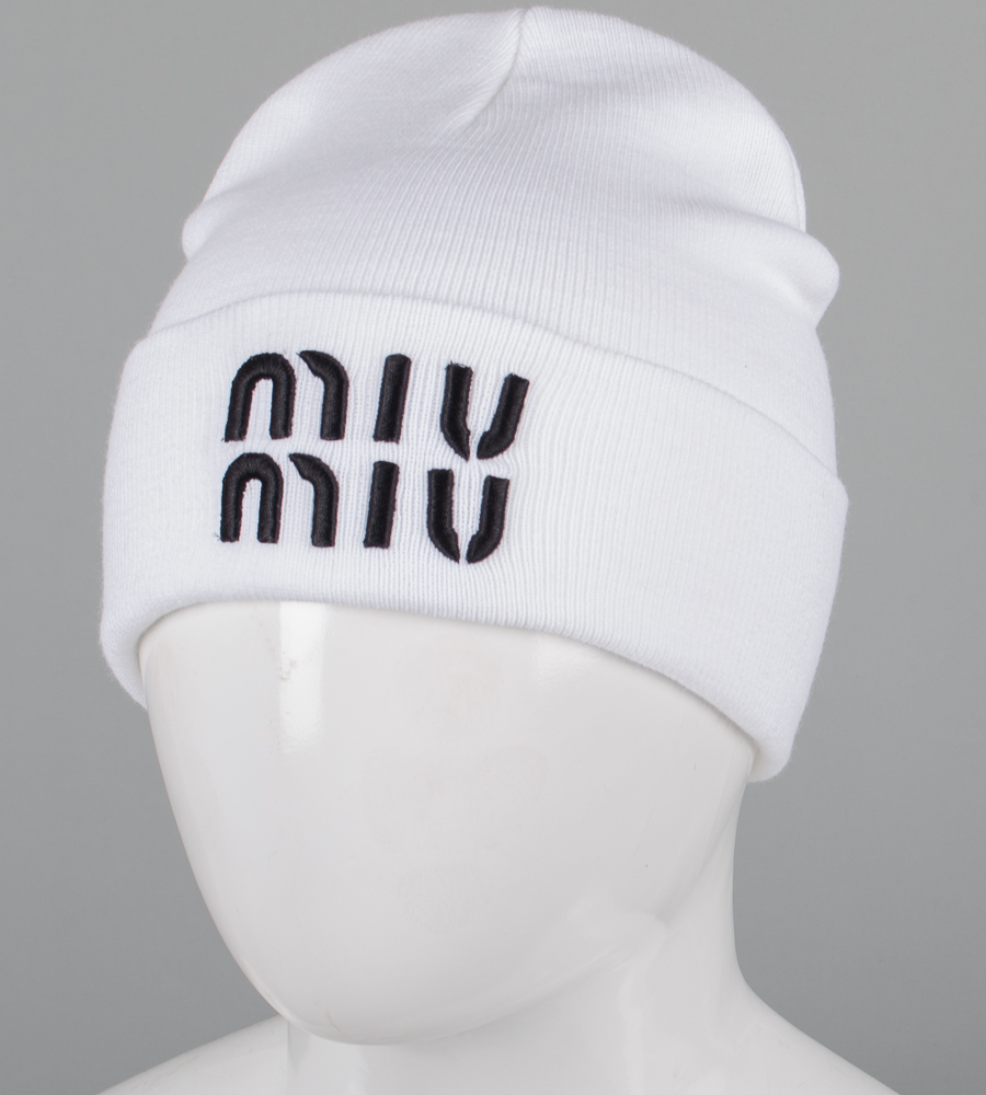 Шапка молодіжна з вишивкою Miu Miu (m33) (Копія)