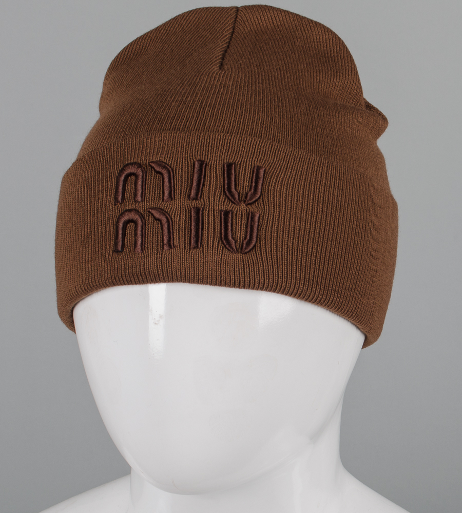 Шапка молодіжна з вишивкою Miu Miu (m33) (Копія)