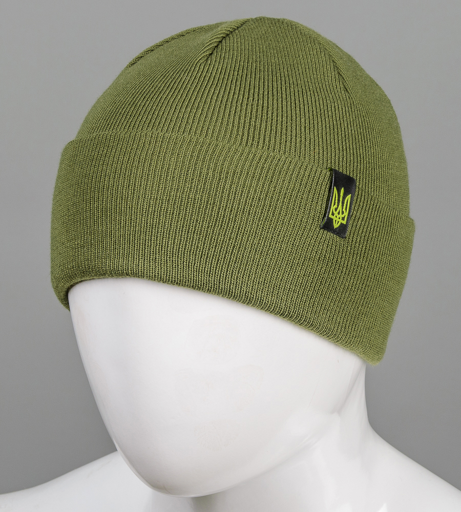 Подвійна шапка з відворотом Тризуб 