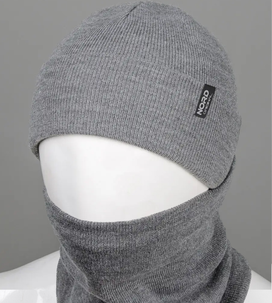 Комплект чоловічий "Шапка із відворотом + Баф" (22230)