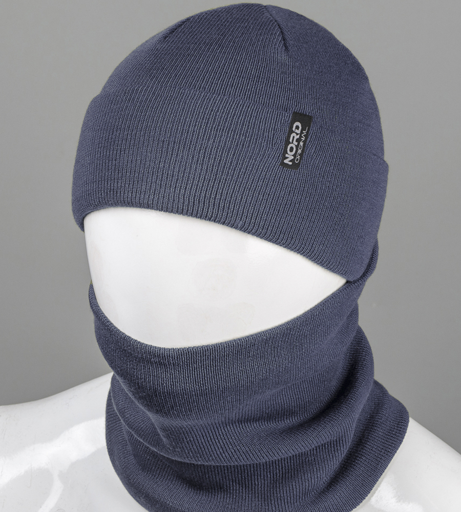 Комплект чоловічий "Шапка із відворотом + Баф" (22230)