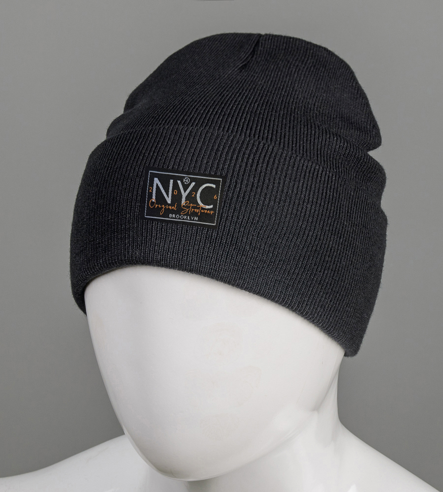 Шапка з відворотом на флісі NYC (25207) 