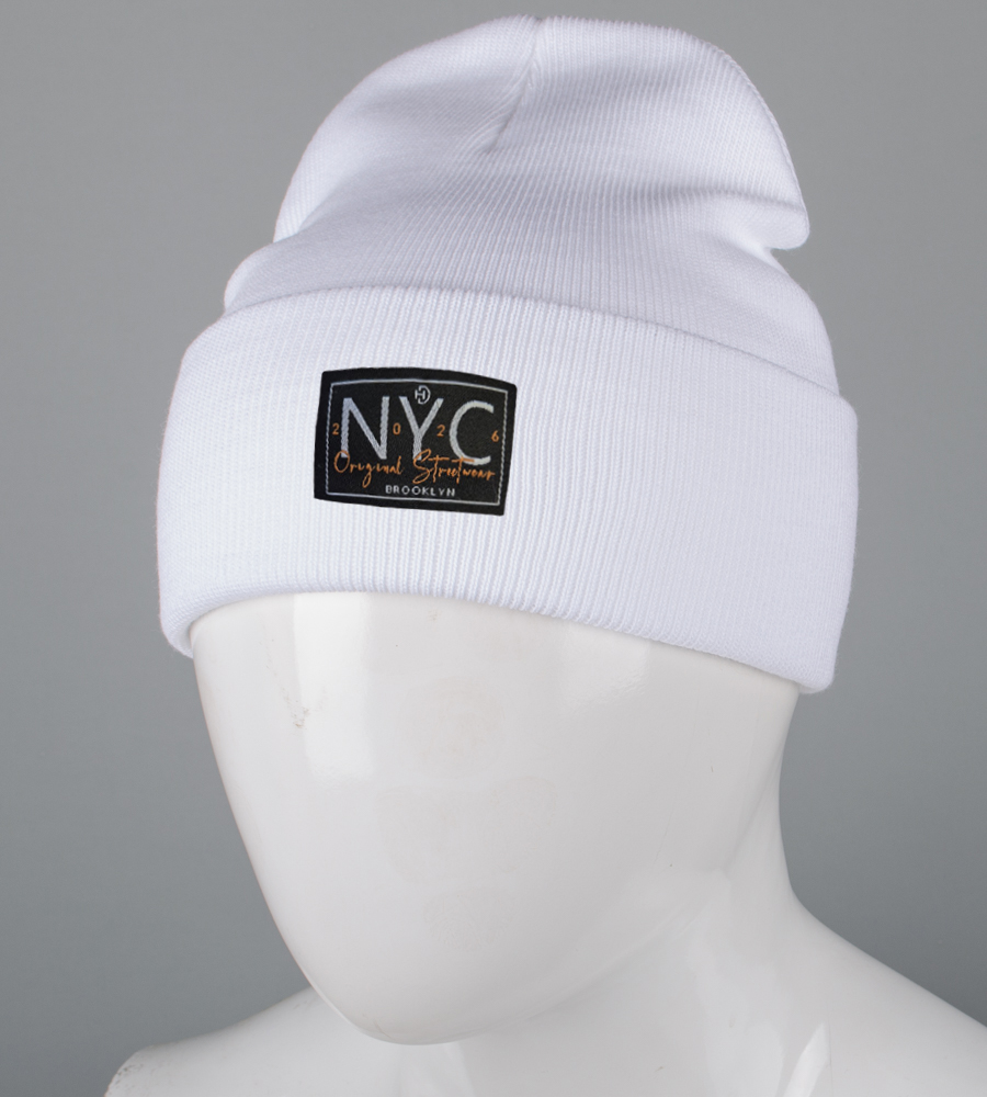 Шапка з відворотом на флісі NYC (25207) 