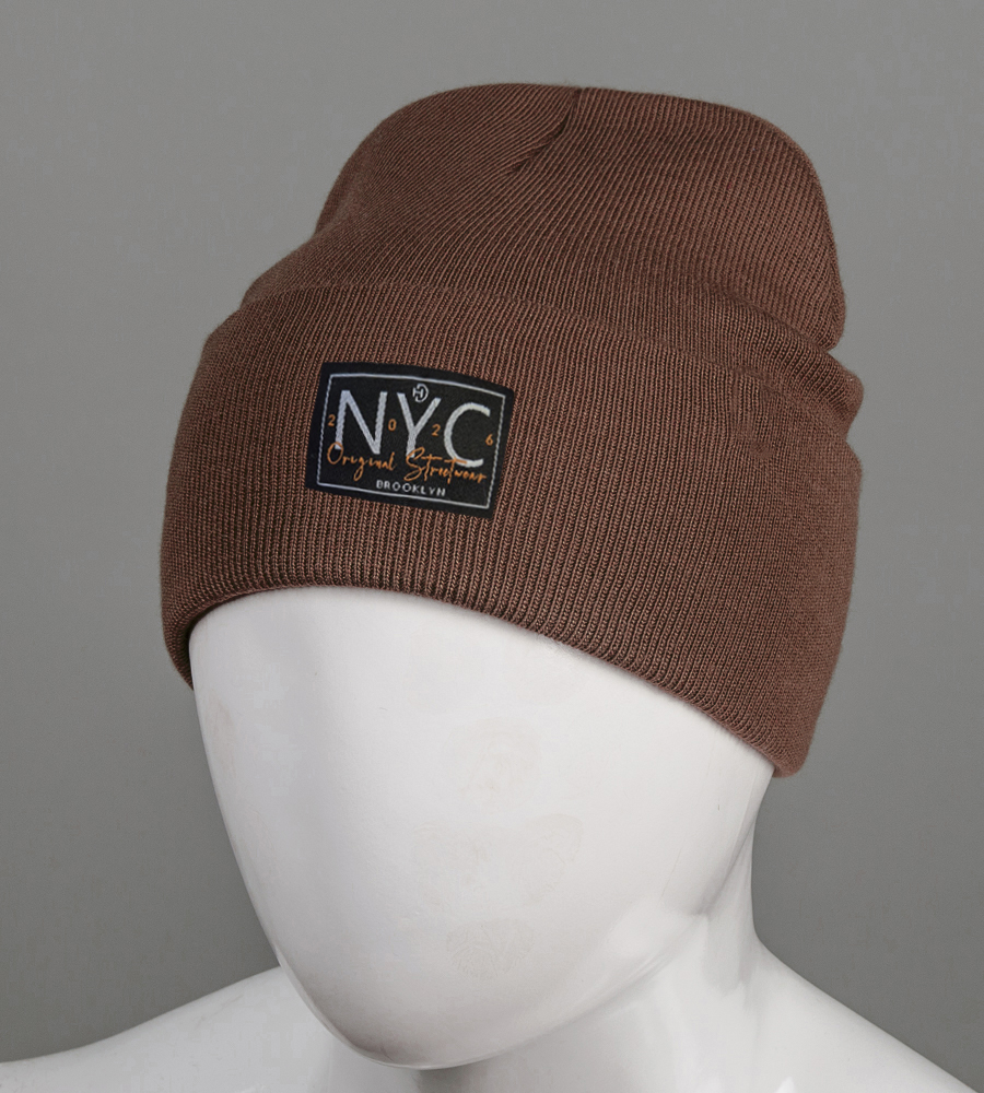 Шапка з відворотом на флісі NYC (25207) 