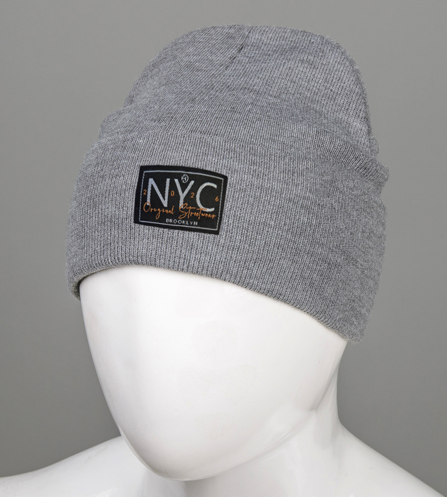 Шапка з відворотом на флісі NYC (25207) 