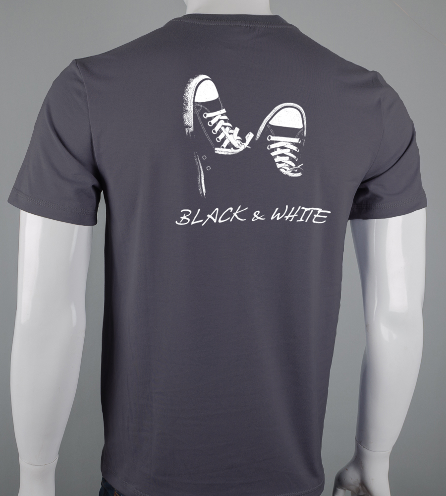 Футболка чоловіча Black White 2604м (Уп.4шт M-XXL), Графіт 1