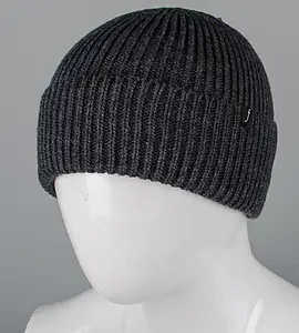 Безшовна шапка на флісі з відворотом (С2324), Антрацит 1