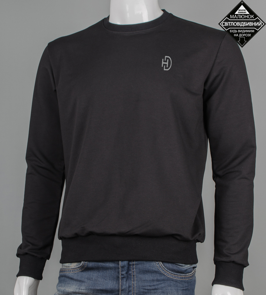 Світшот батал двонитка HD reflective 7602б (Уп.4шт 3XL,4XL), Чорний 1