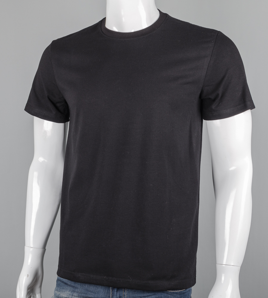 Футболка чоловіча Однотонна 2300м (Уп.4шт M-XXL), Чорний 2
