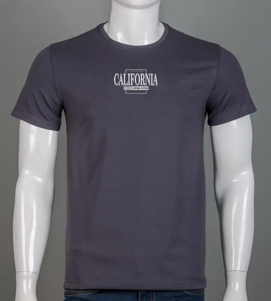 Футболка чоловіча California 2406м (Уп.4шт M-XXL), Графіт 1