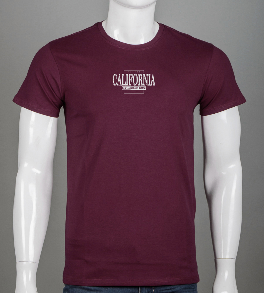 Футболка чоловіча California 2406м (Уп.4шт M-XXL), Марсала 1