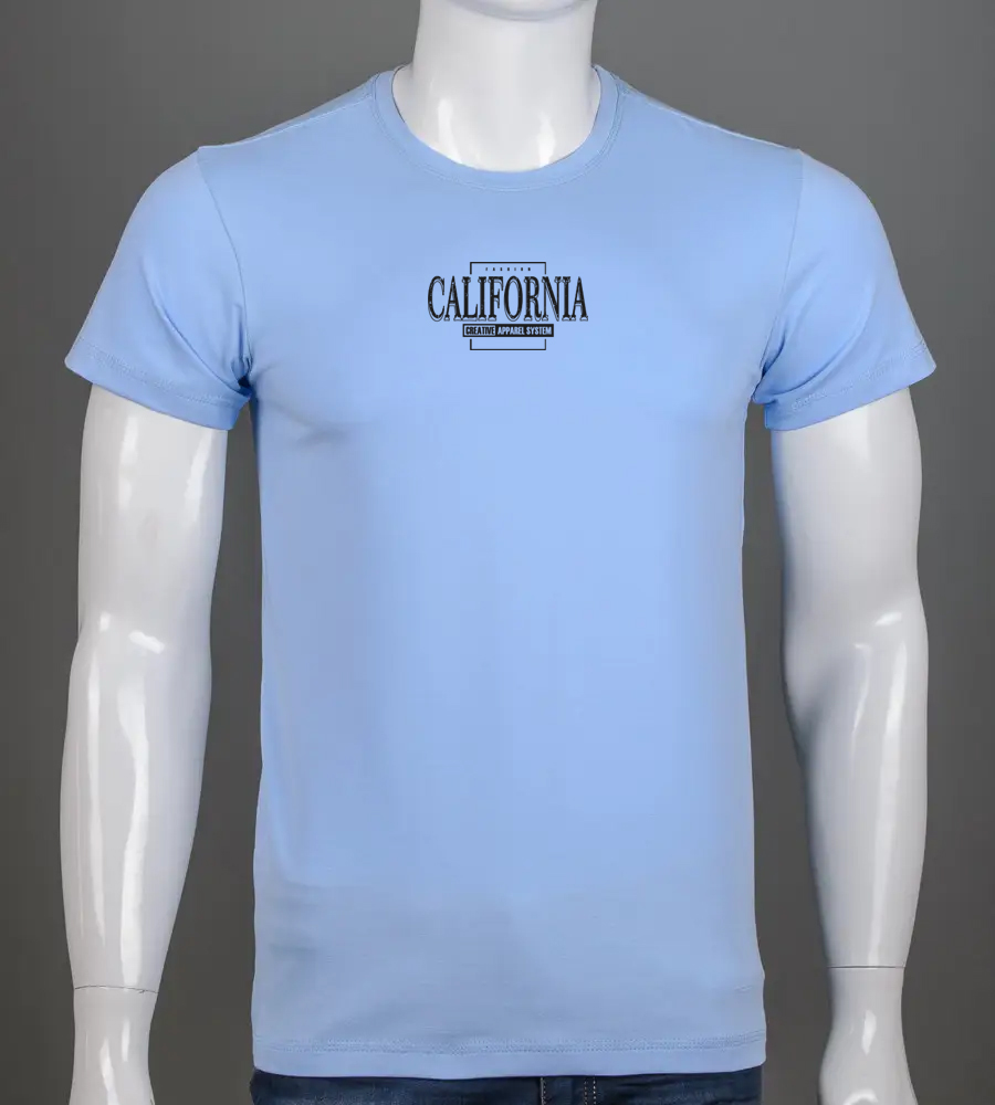 Футболка чоловіча California 2406м (Уп.4шт M-XXL), Блакитний 1