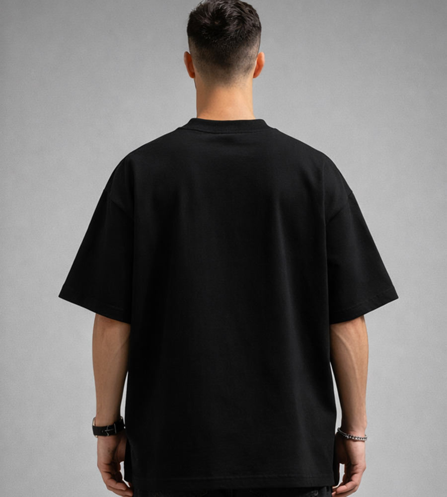 Футболка оверсайз Однотонна 3600м (Уп.4шт M-XXL), Чорний 2