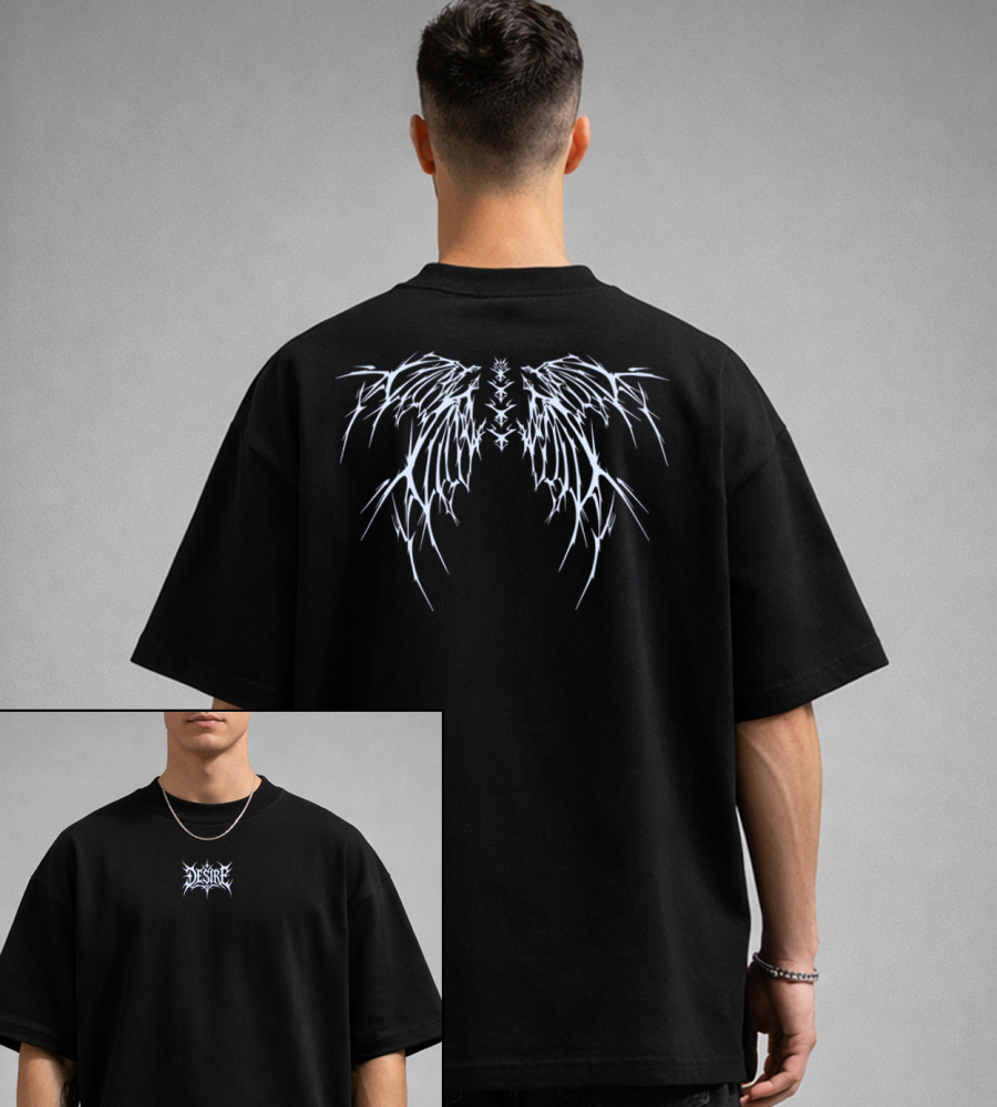 Футболка оверсайз Крила Чорний 3612п,  (1шт),  1