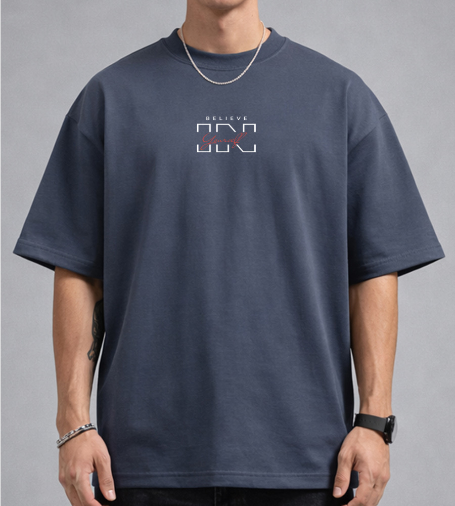 Футболка оверсайз Стрейч Believe 4615м (Уп.4шт M-XXL), Графіт 1