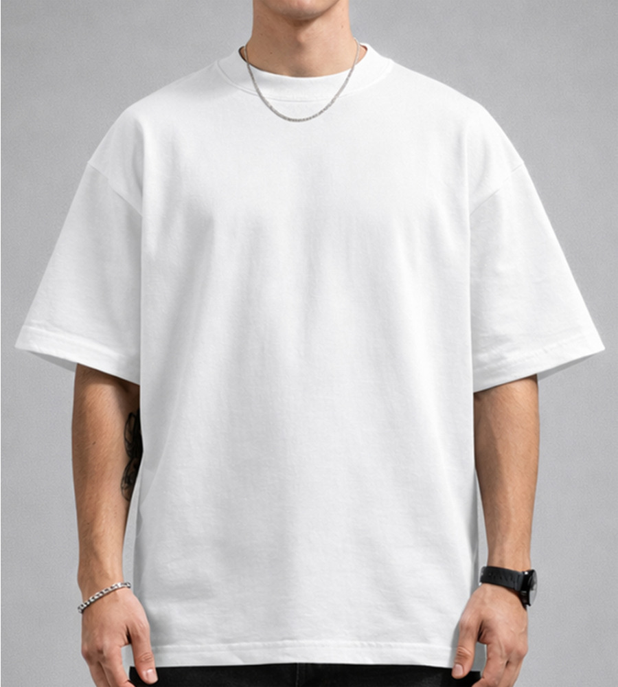 Футболка оверсайз Стрейч Однотонна 4600м (Уп.4шт M-XXL), Білий 1