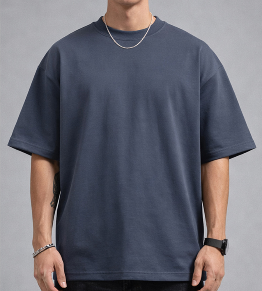 Футболка оверсайз Стрейч Однотонна 4600м (Уп.4шт M-XXL), Графіт 1