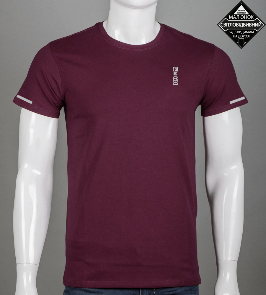 Футболка чоловіча Fero reflective 2520м (Уп.4шт M-XXL), Марсала 1