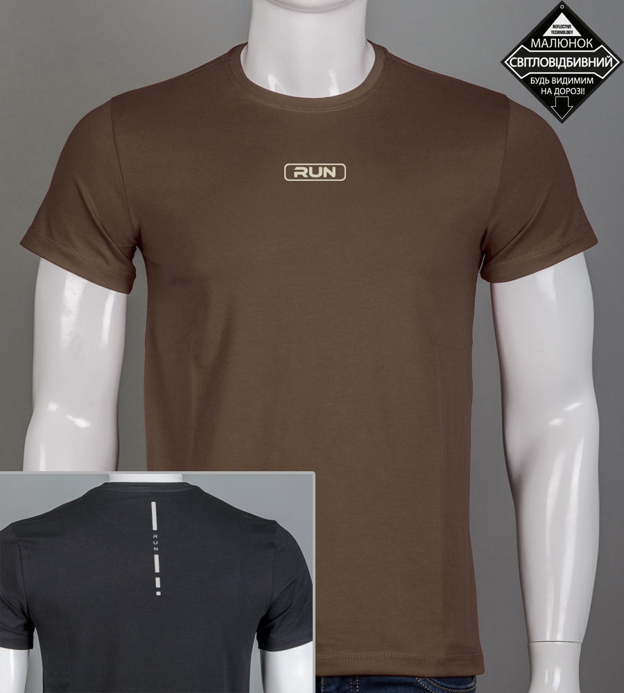Футболка чоловіча RUN Reflective 2414м (Уп.4шт M-XXL), Фіолет, Коричневий 1