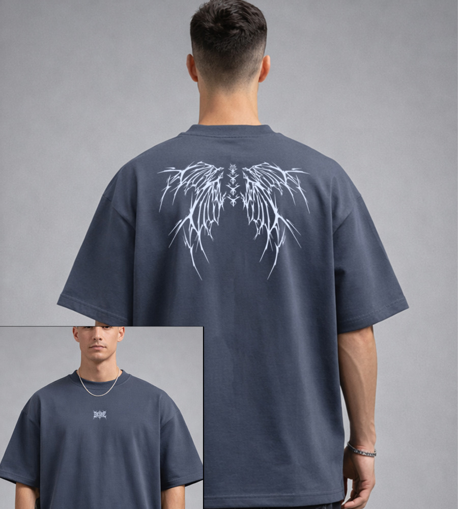 Футболка оверсайз Крила 3612м (S, M, L, XL), Графіт 1