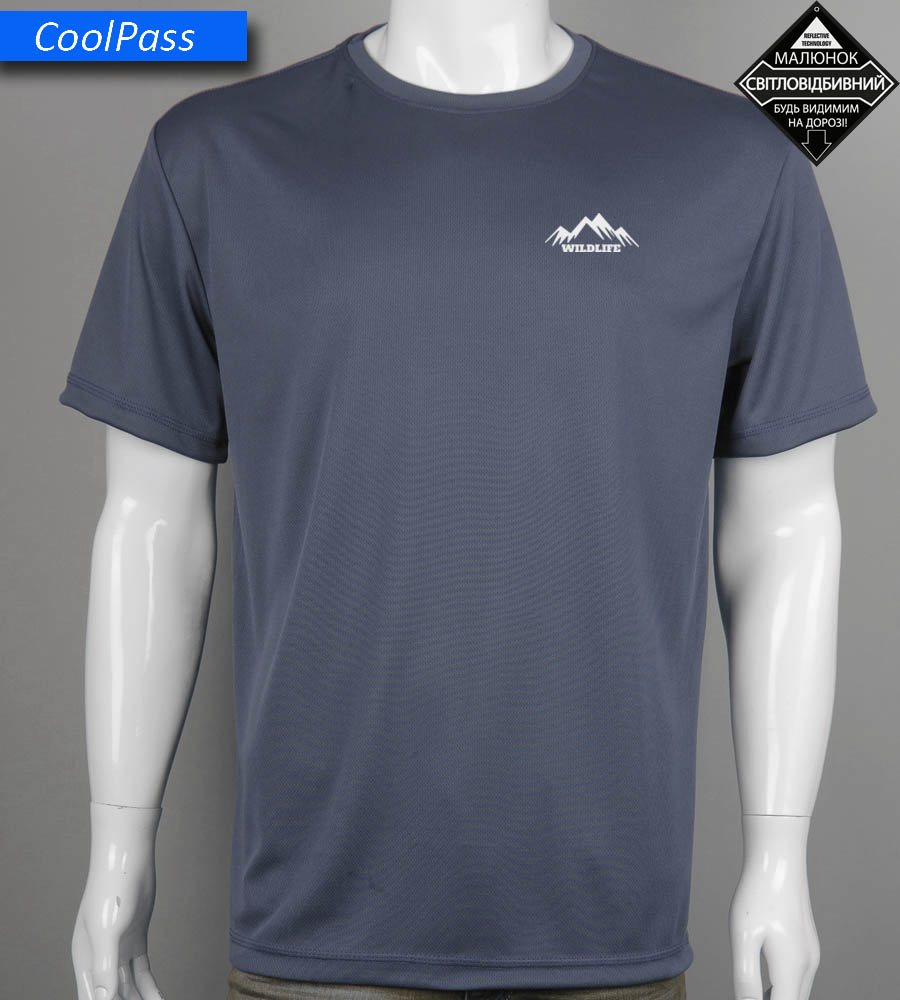 Футболка батал Coolpass Wild Life Reflective 5516б (Уп.4шт 3XL,4XL), Графіт 1