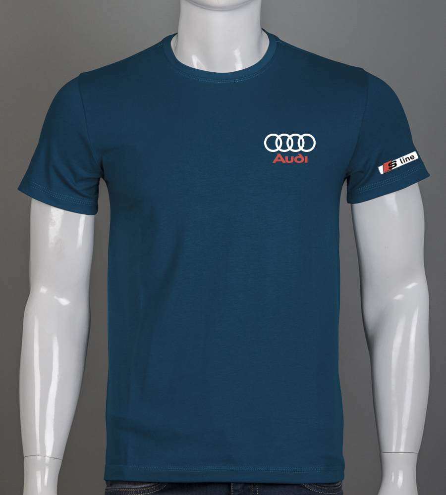 Футболка чоловіча AUDI 2250м (Уп.4шт M-XXL), Петроль 1