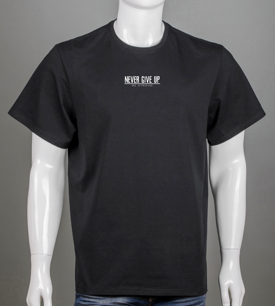 Футболка батал Never Give Up 2422б (Уп.4шт 3XL,4XL), Чорний 1