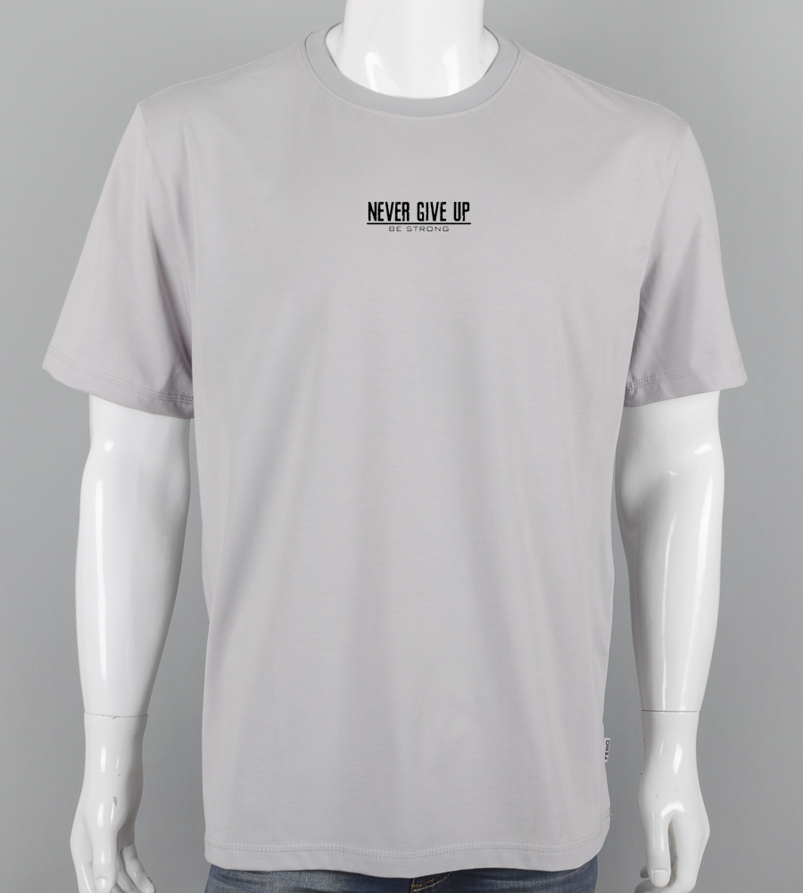 Футболка батал Never Give Up 2422б (Уп.4шт 3XL,4XL), Світло-сірий 1