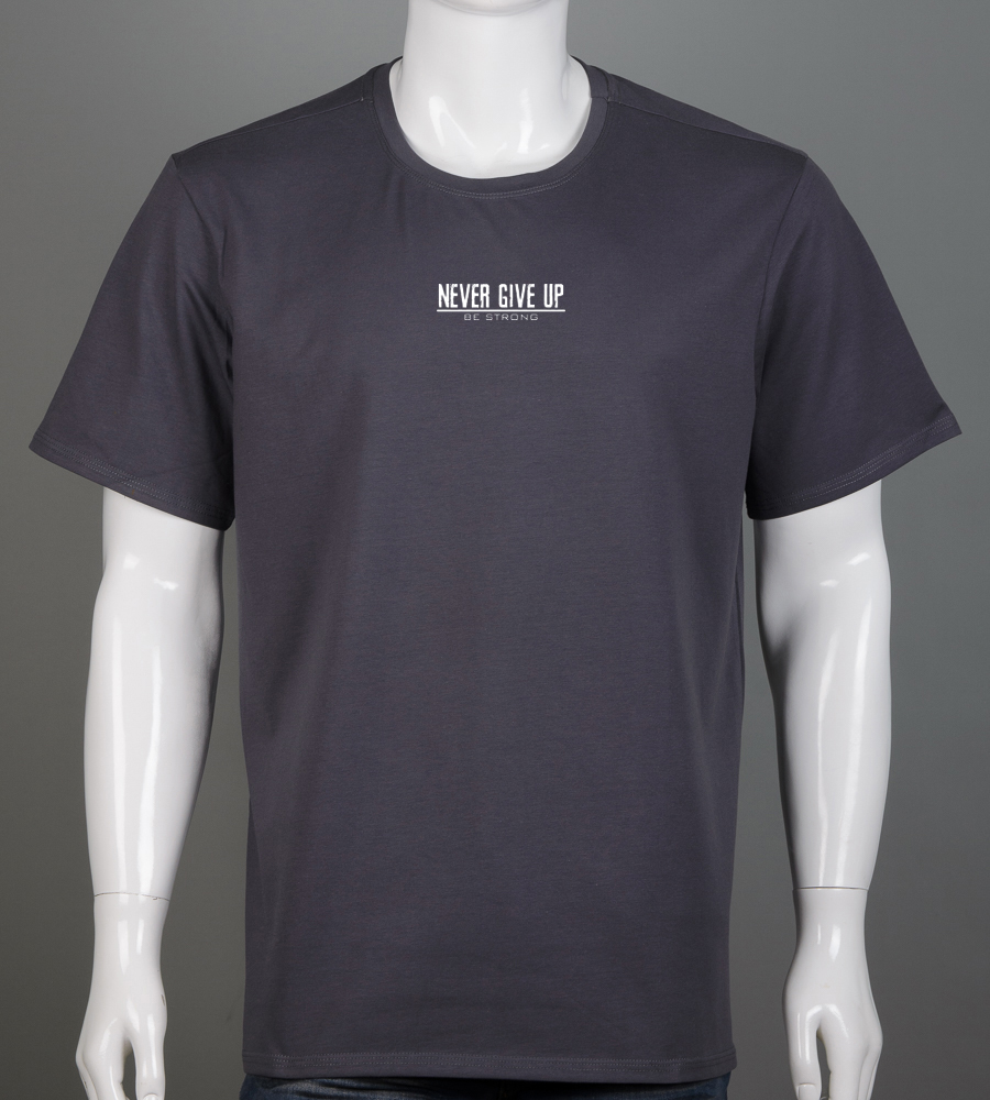 Футболка батал Never Give Up 2422б (Уп.4шт 3XL,4XL), Графіт 1