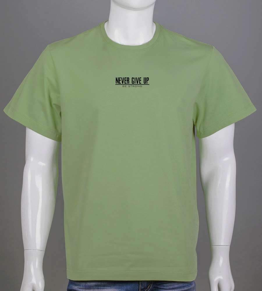 Футболка батал Never Give Up 2422б (Уп.4шт 3XL,4XL), Оливковий 1
