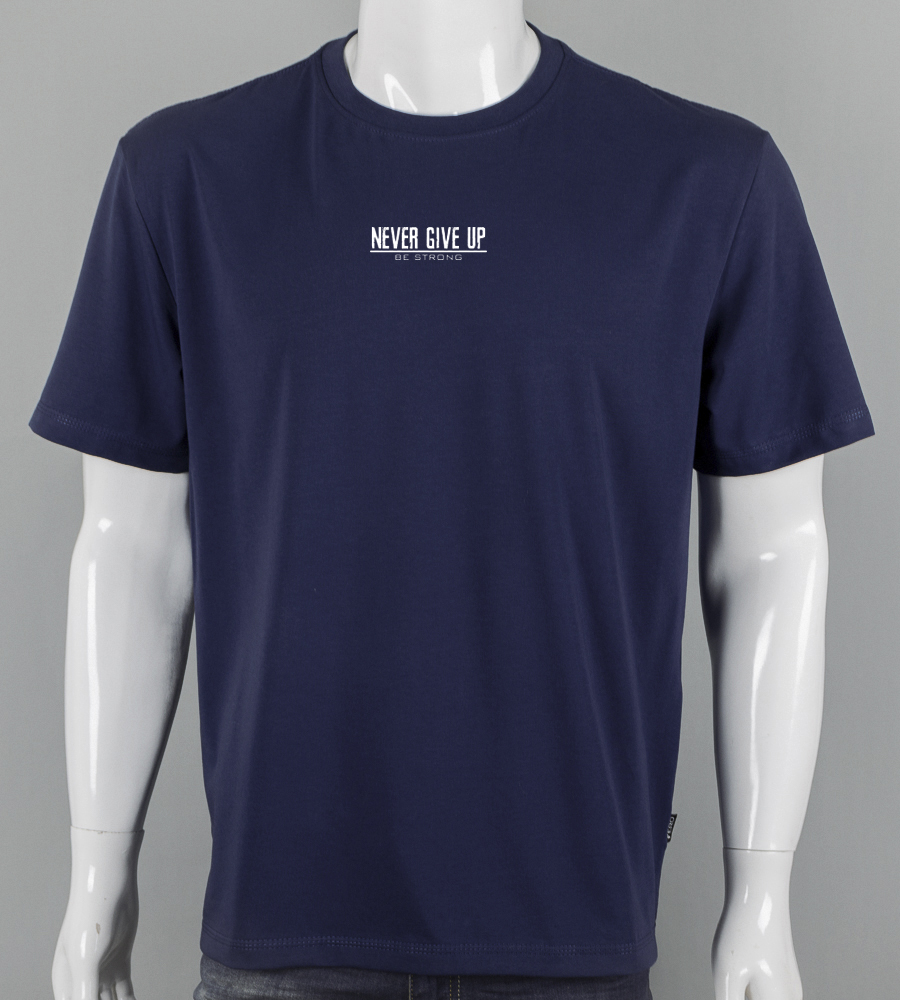 Футболка батал Never Give Up 2422б (Уп.4шт 3XL,4XL), Темно-синій 1