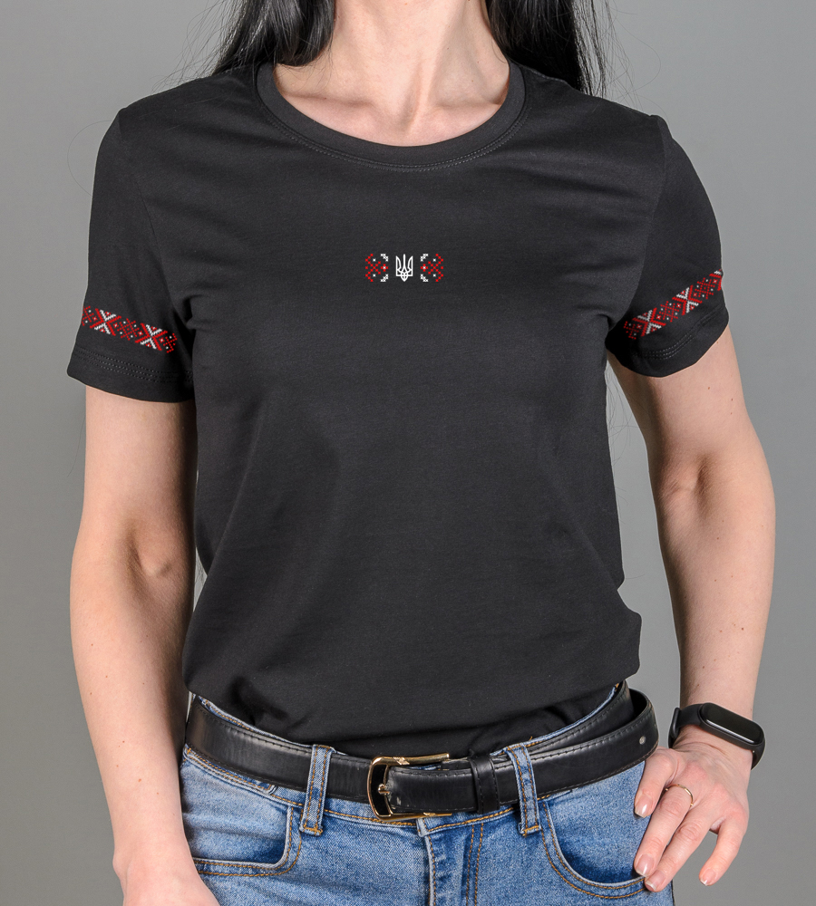 Футболка жіноча Орнамент 2415ж (Уп.4шт M-XXL), Чорний 1