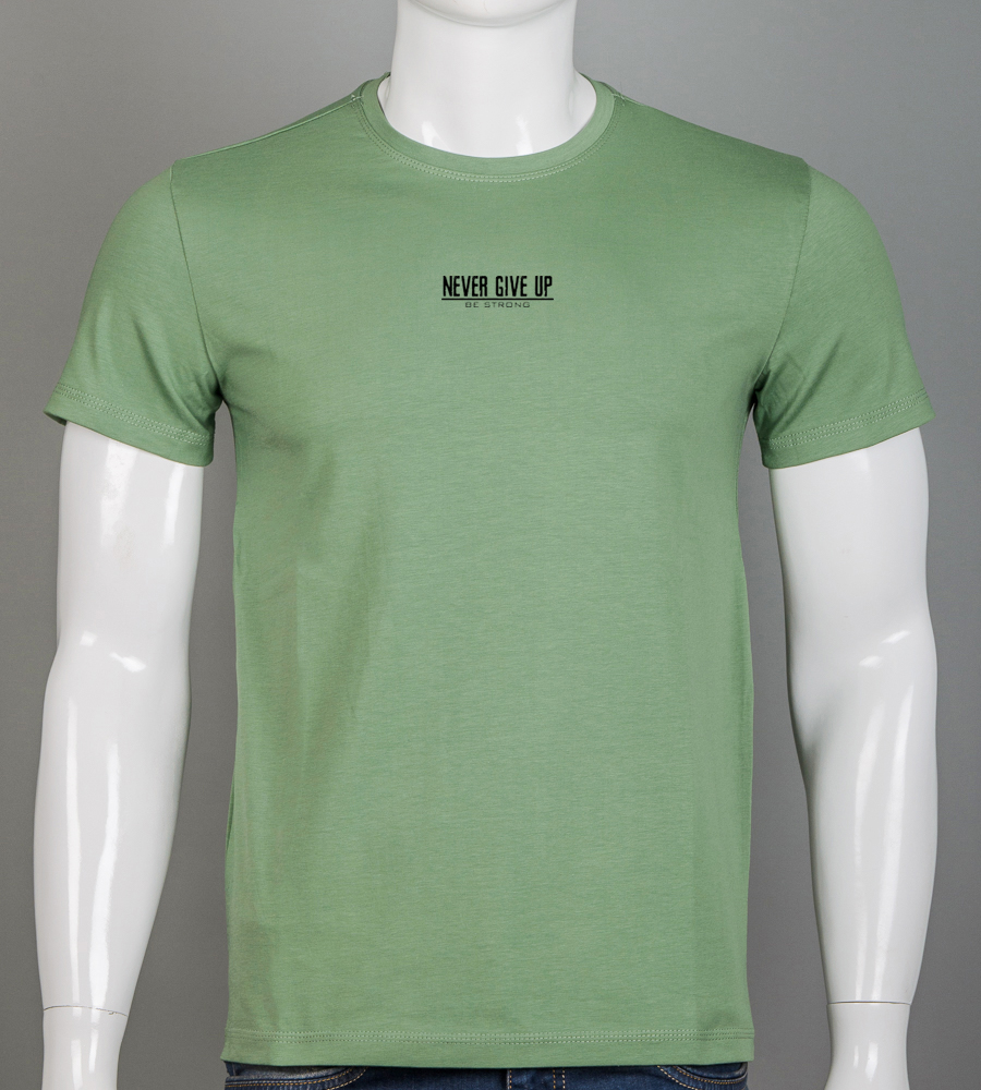 Футболка чоловіча Never Give Up 2422м (Уп.4шт M-XXL), Оливковий 1