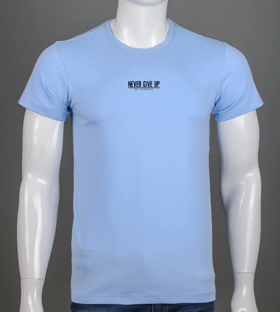 Футболка чоловіча Never Give Up 2422м (Уп.4шт M-XXL), Блакитний 1