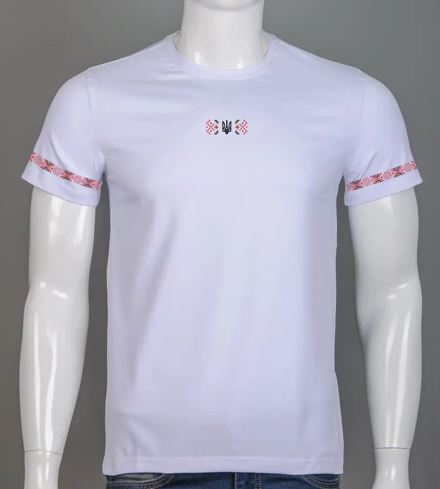 Футболка чоловіча Орнамент 2415м (Уп.4шт M-XXL), Білий 1