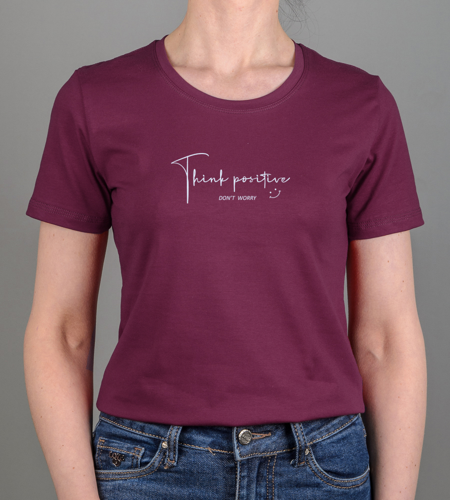 Футболка жіноча Think Positive 2314ж (Уп.4шт M-XXL), Марсала 1