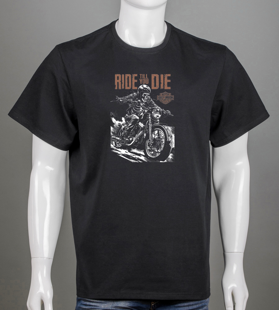 Футболка батал Ride till you die 2531б (Уп.4шт 3XL,4XL)