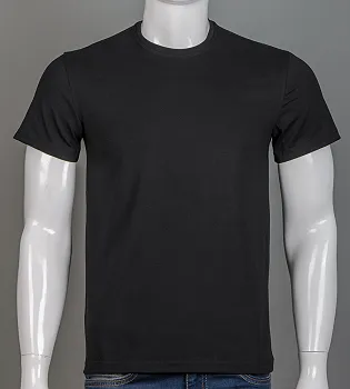 Футболка чоловіча Однотонна 2300м (Уп.4шт M-XXL), Чорний