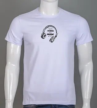 Футболка чоловіча Music 2526м (Уп.4шт M-XXL), Білий