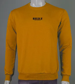 Світшот тринитка Never Give Up Гірчиця 8422с,  (1шт), L