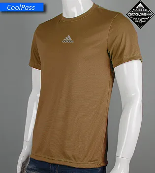 Футболка Coolpass Adidas 3 stripes 5440м (Уп.4шт M-XXL), Койот