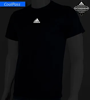 Футболка Coolpass Adidas 3 stripes 5440м (Уп.4шт M-XXL), Чорний