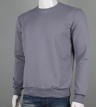 Світшот двонитка Однотонна Сірий 7300с,  (1шт), XL